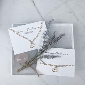 Heart Charm Paperclip gold plated chain necklace